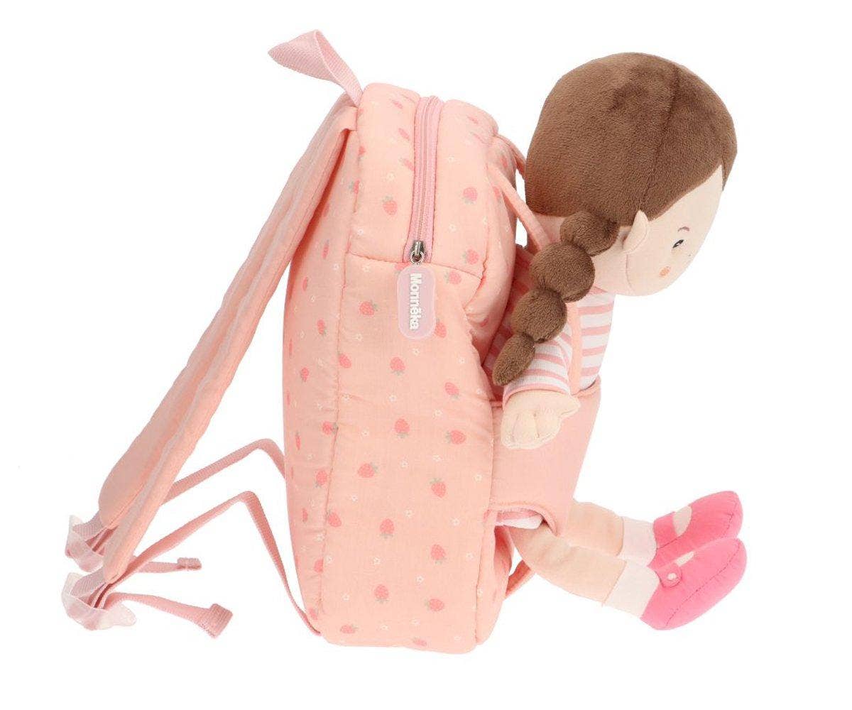 Strawberries Pink Doll Backpack