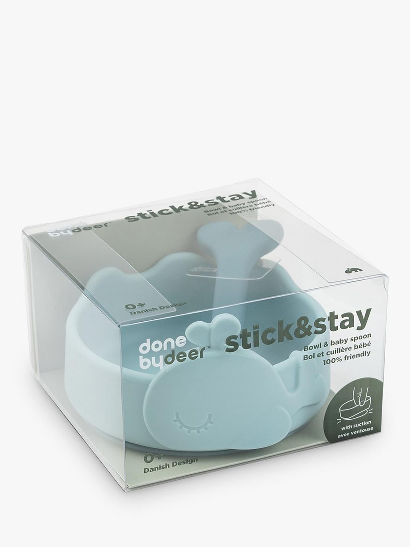 Wally Whale Stick & Stay Bowl & Spoon Set - Blue