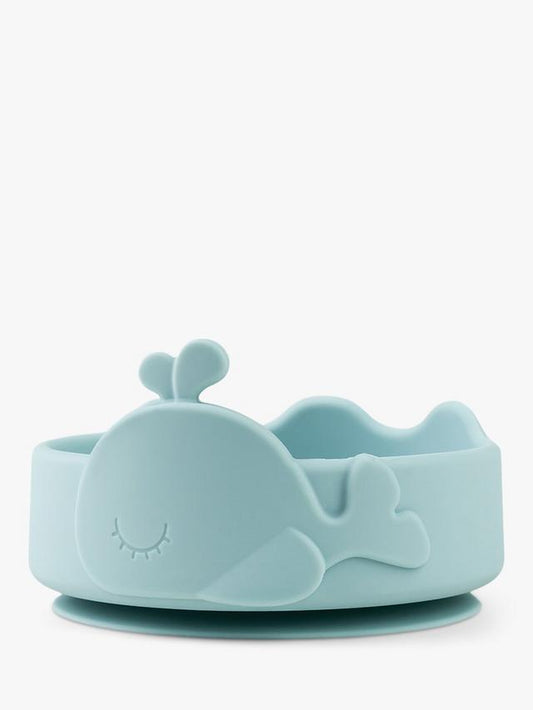 Wally Whale Stick & Stay Bowl & Spoon Set - Blue