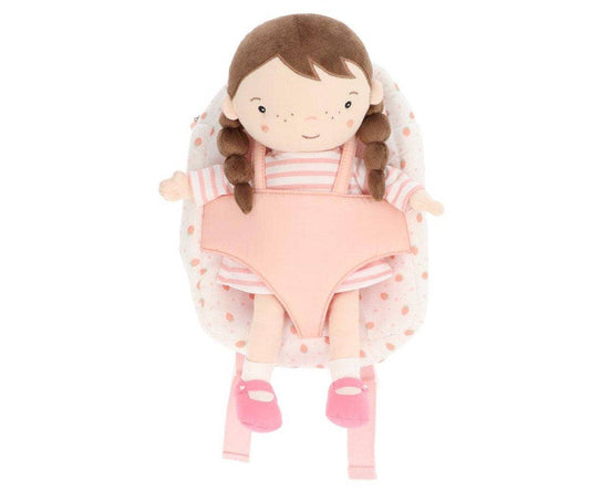 White Strawberries Doll Backpack