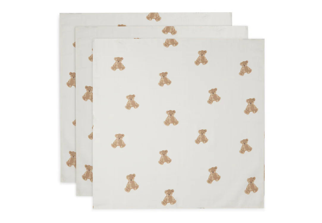 Teddy Muslins - 3 pack