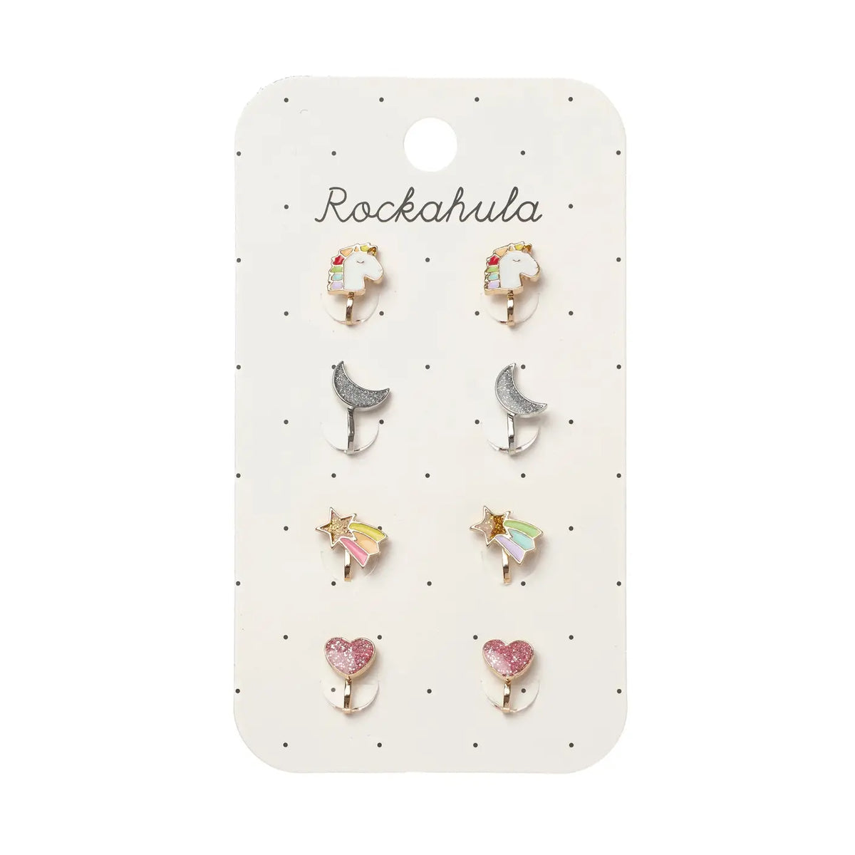 Rainbow Unicorn Clip On Earrings