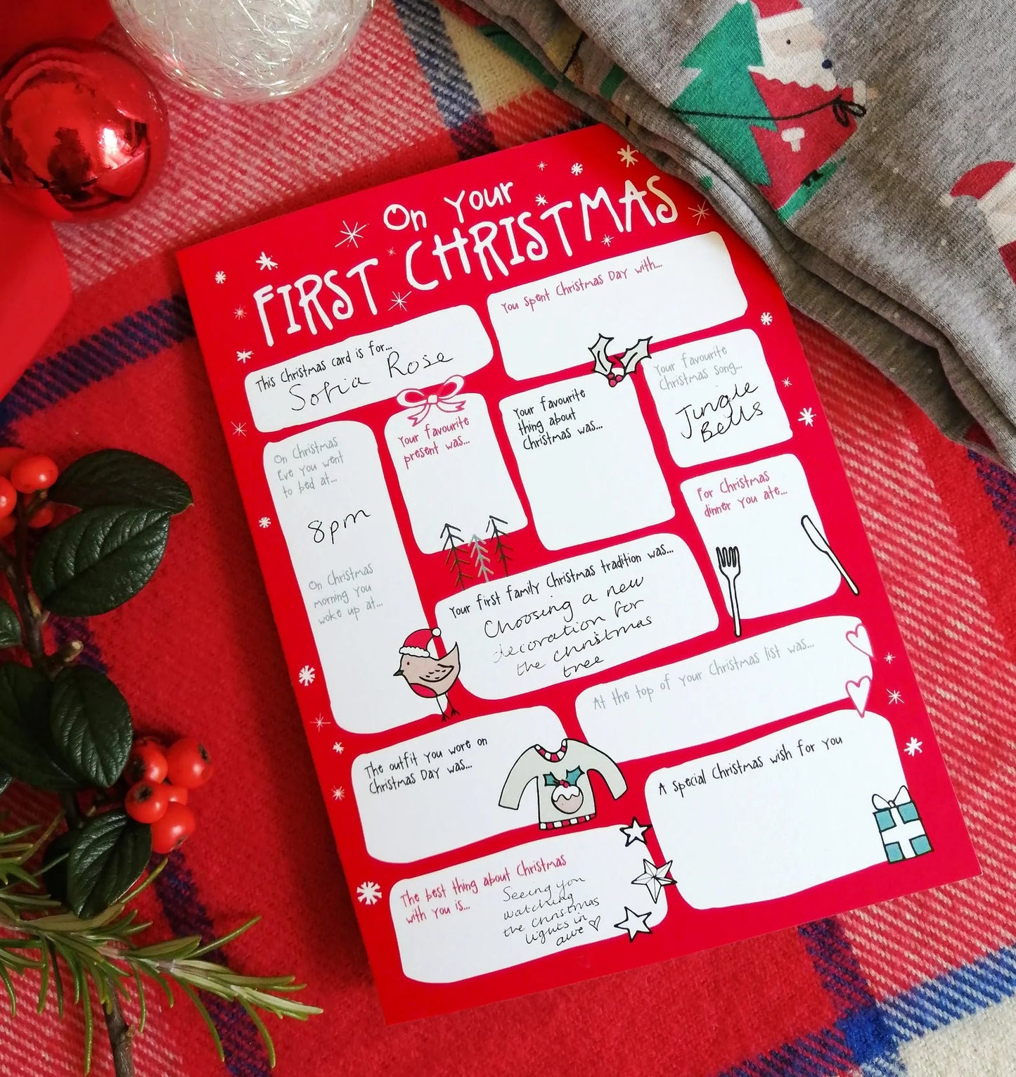 Baby’s first Christmas fill in the blanks card