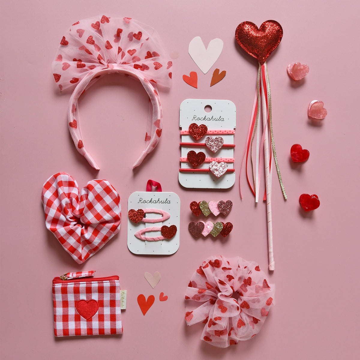 Love heart glitter clips