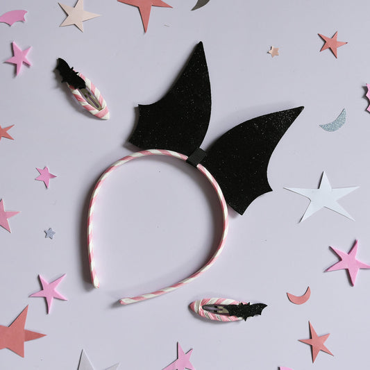 Stripy bat headband