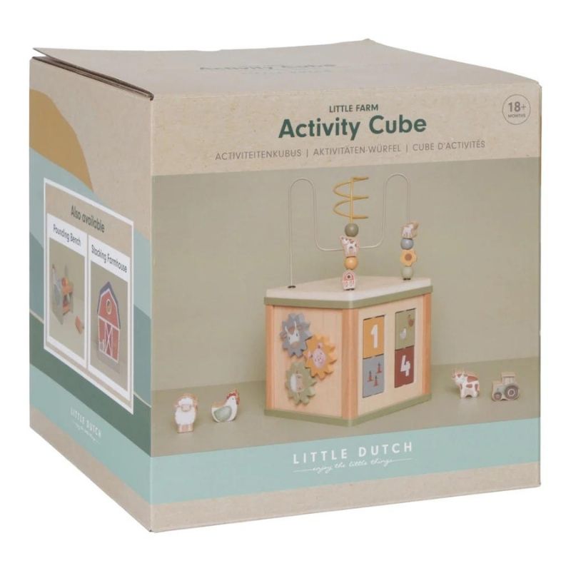 Wooden activity cube - little farm