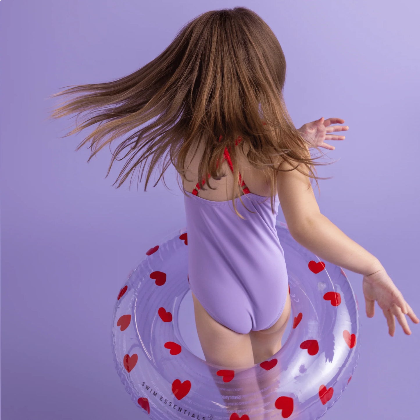 Lilac Hearts Swim Ring - 55cm