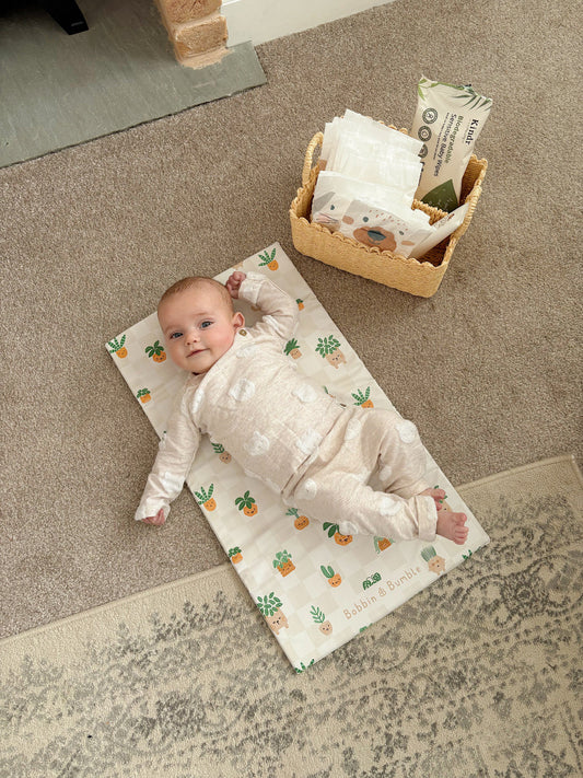 Bobbin & Bumble Travel Changing Mat - Pot Plants