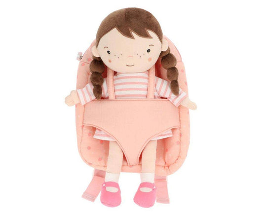 Strawberries Pink Doll Backpack