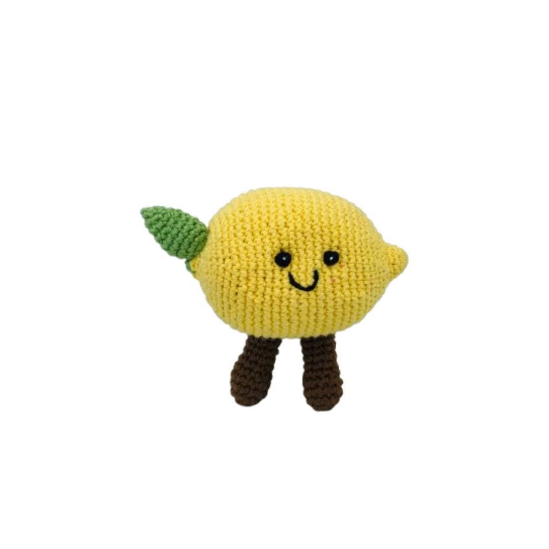 Fair Trade Crochet Lemon Baby Rattle Organic Cotton