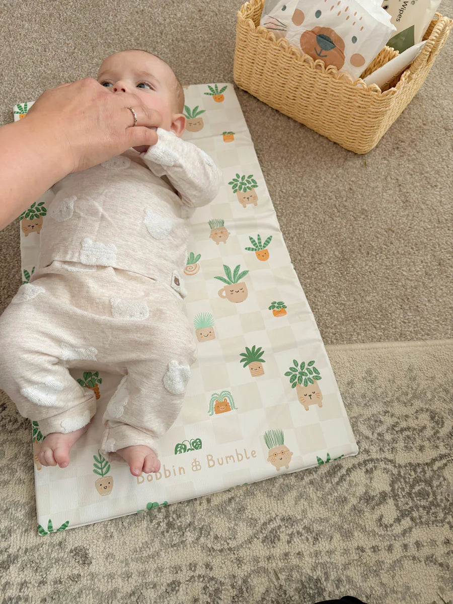 Bobbin & Bumble Travel Changing Mat - Pot Plants