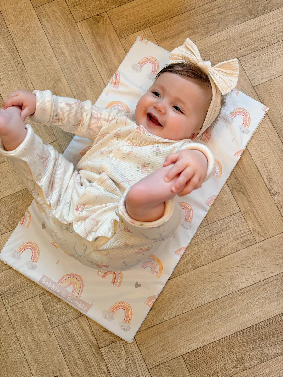 Bobbin & Bumble Travel Changing Mat - Pink Rainbow