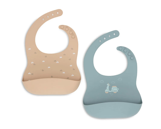 Silicone Bibs - On The Go - 2 Pack