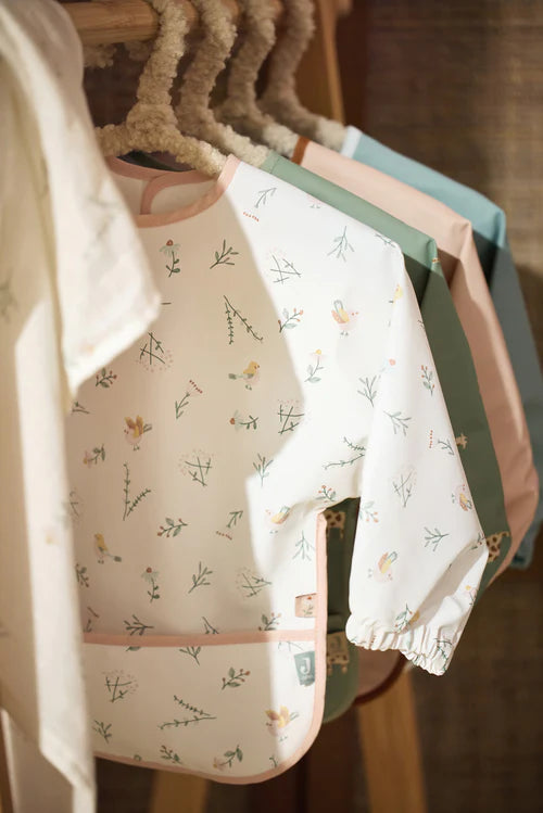 Waterproof Bib with Sleeves - Lovely Birds - One Size