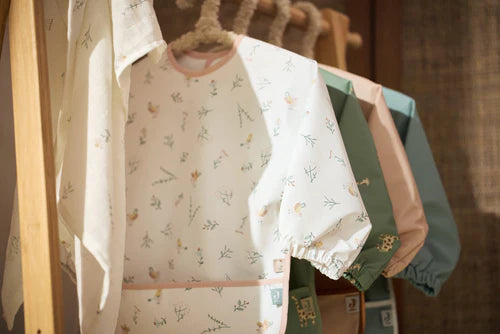 Waterproof Bib with Sleeves - Lovely Birds - One Size
