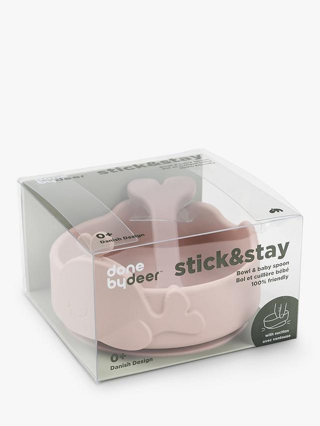Wally Whale Stick & Stay Bowl & Spoon Set - Powder Pink