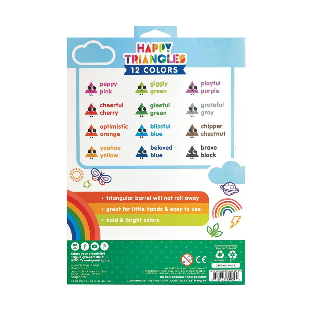 Ooly Happy Triangles: Jumbo Crayons