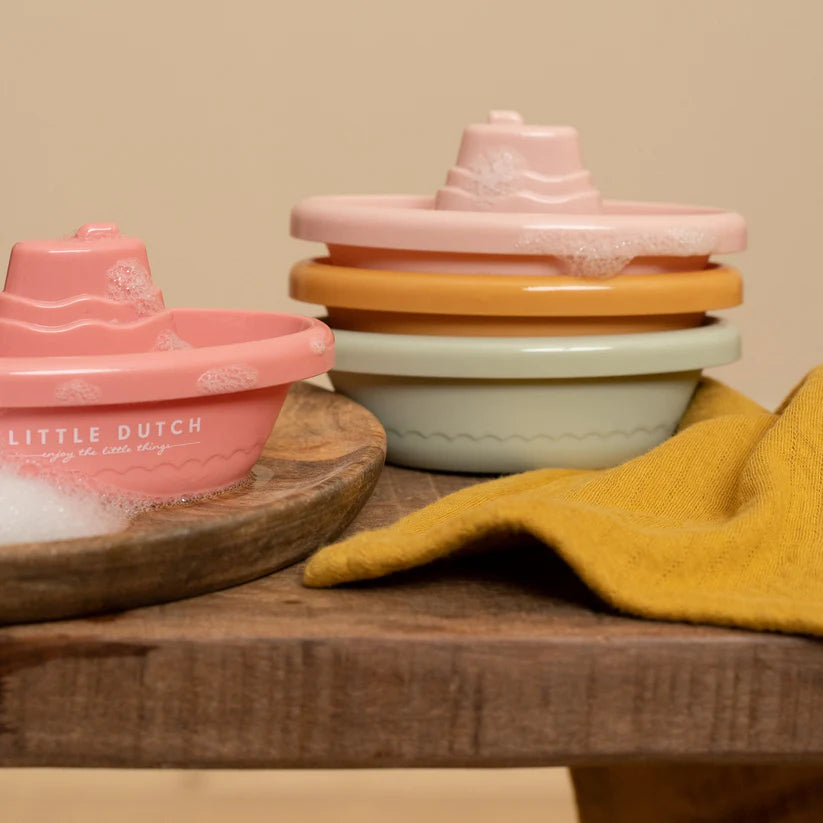 Stackable Bath Boats- Pink