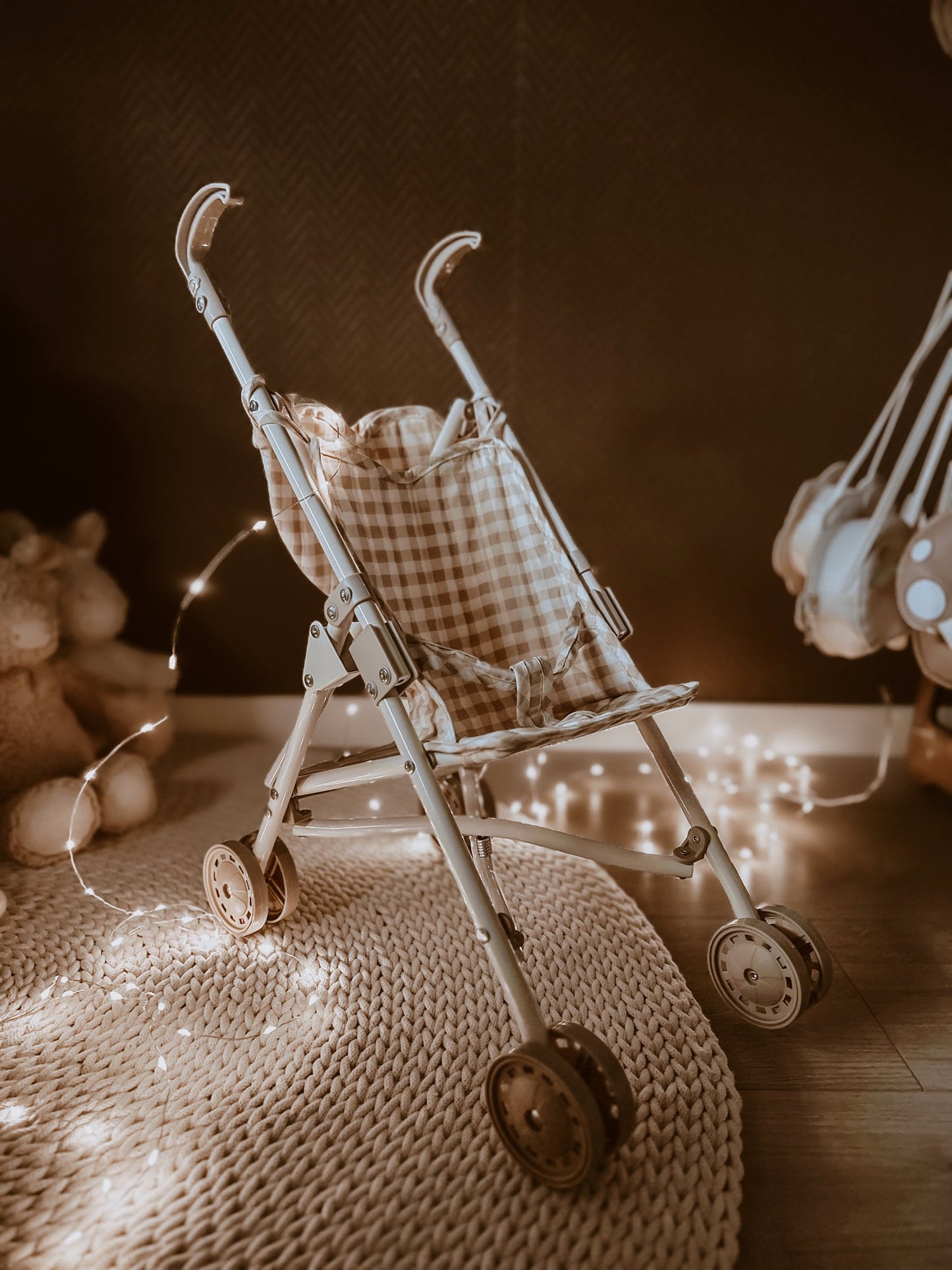 Doll Stroller - soft squares