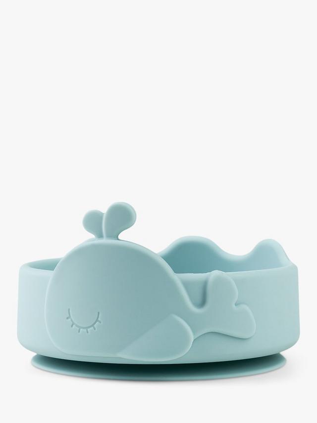 Wally Whale Stick & Stay Bowl & Spoon Set - Blue