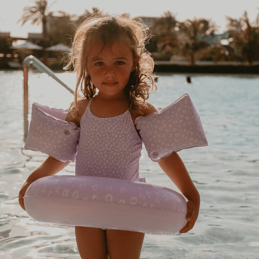Lilac Leopard Print Arm Bands 2-6 years
