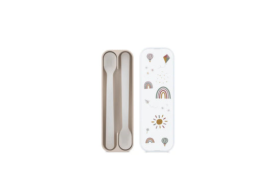 set feeding spoon mio 2 pcs - sunshine & rainbow