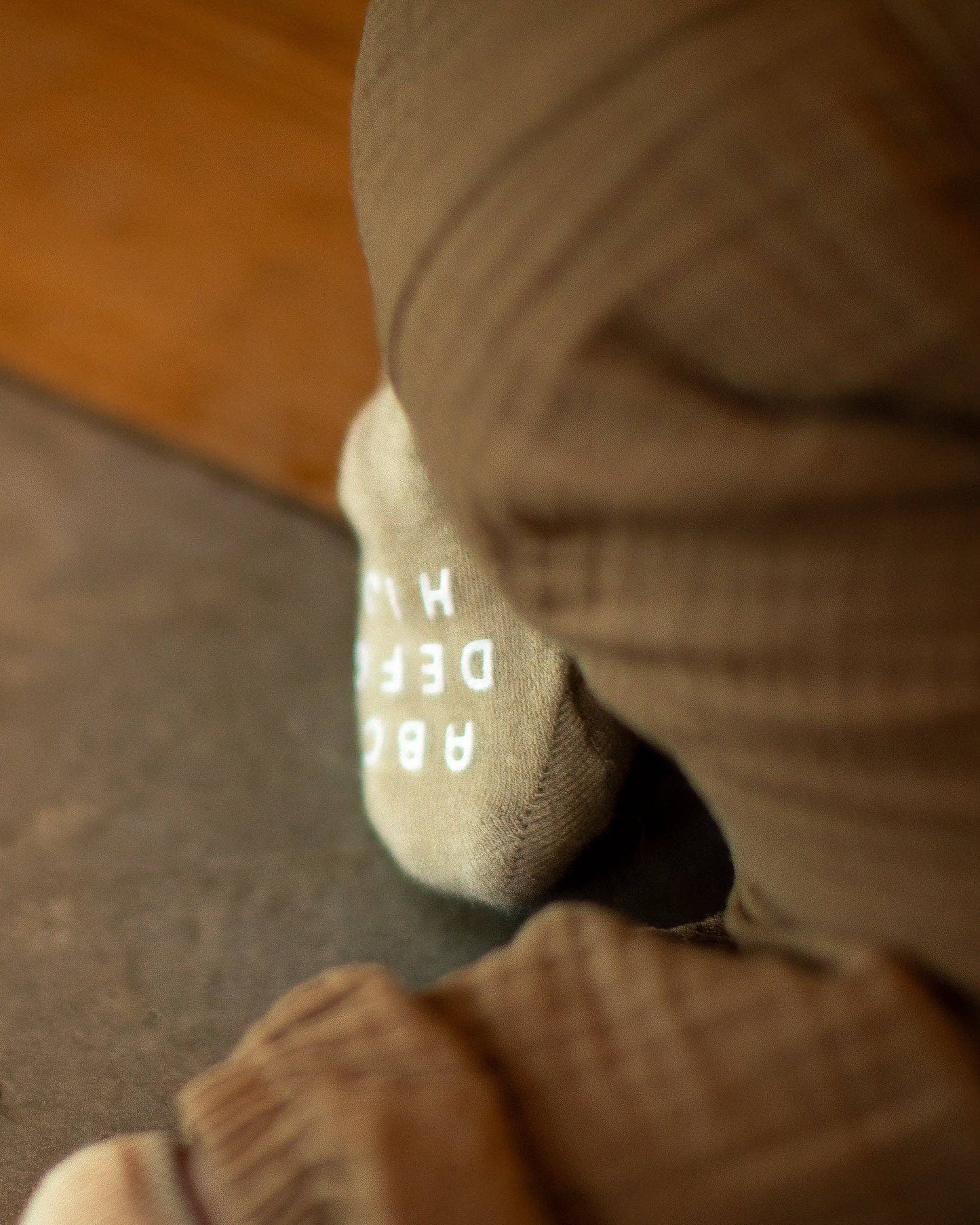 Alphabet No Show Baby Sock | Sand