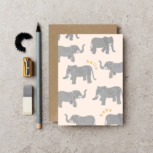 HELLO BABY ELEPHANT New Baby Card