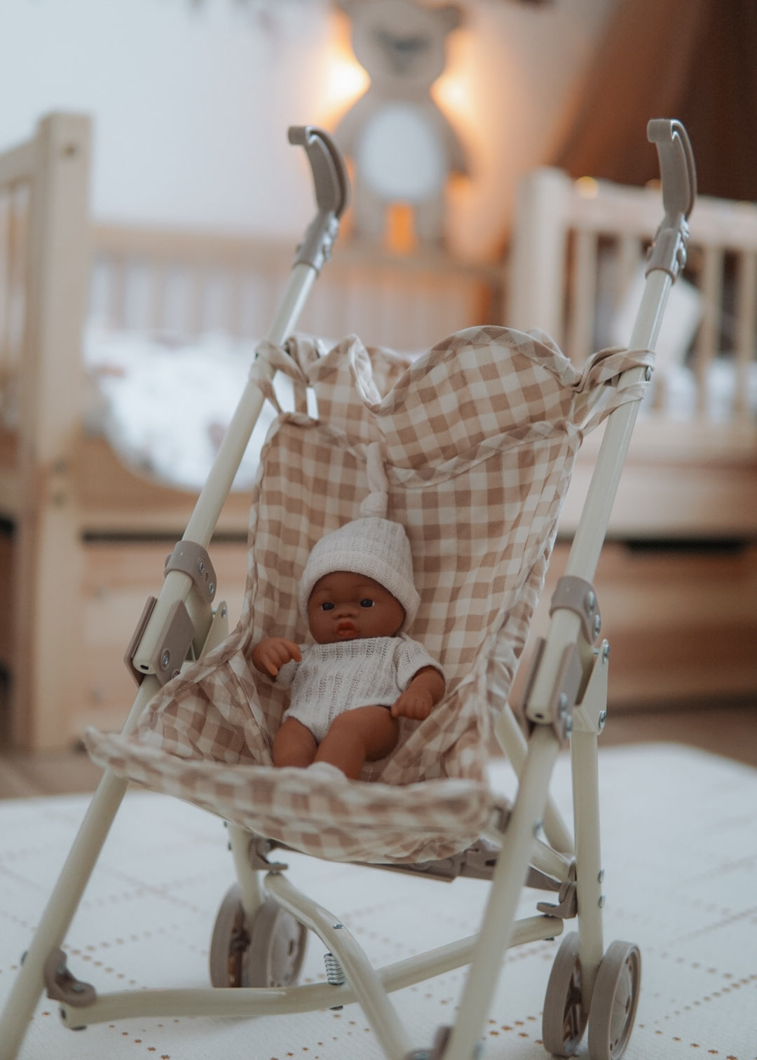 Doll Stroller - soft squares