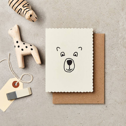 Bear Face Mini Card