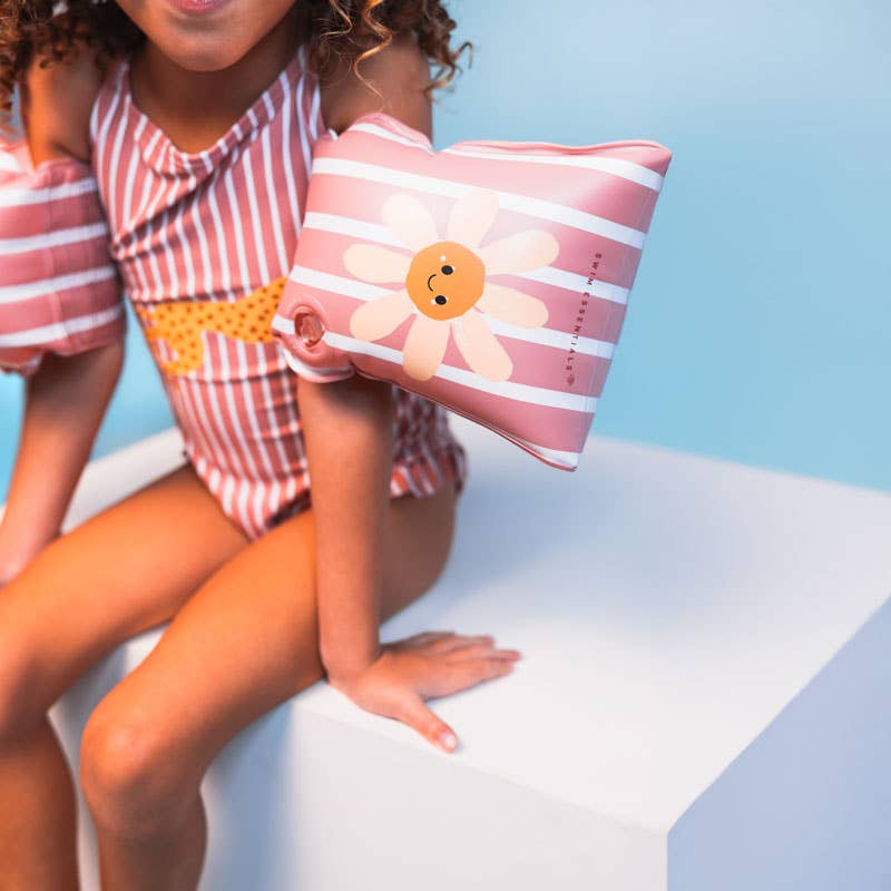 Arm Bands - Pink - Daisy Flowers: 2/6 Years