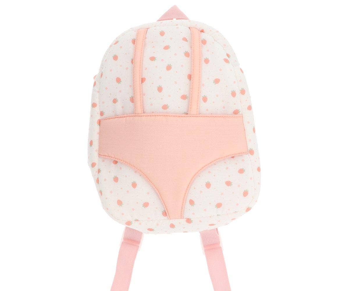White Strawberries Doll Backpack