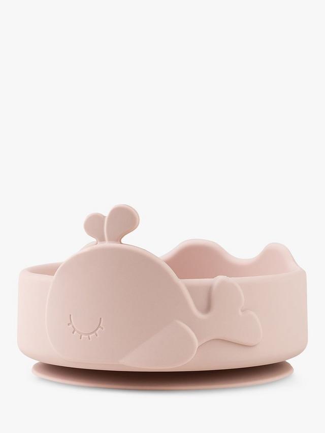 Wally Whale Stick & Stay Bowl & Spoon Set - Powder Pink