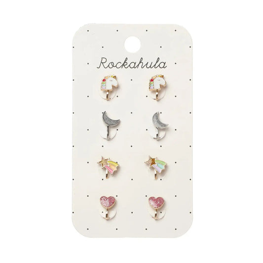 Rainbow Unicorn Clip On Earrings