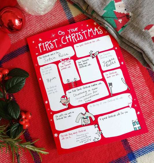 Baby’s first Christmas fill in the blanks card