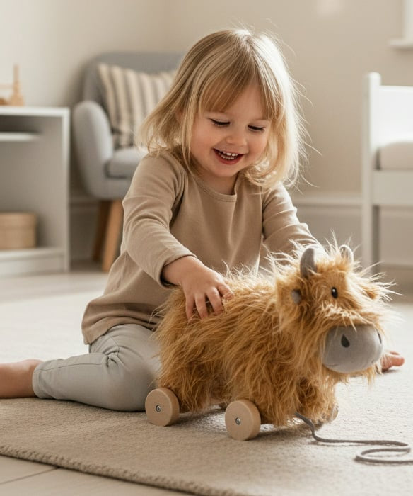 Hubert Highland Cow Pull Along Toy