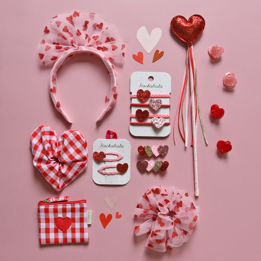 Love heart glitter clips