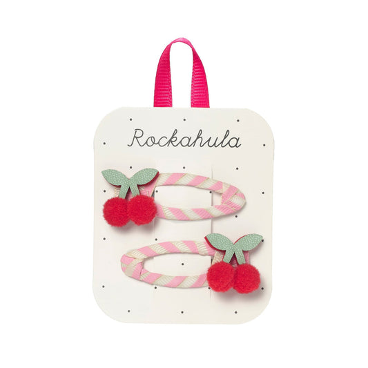 Cherry kiss stripy clips