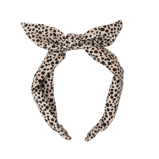 Leopard love tie headband