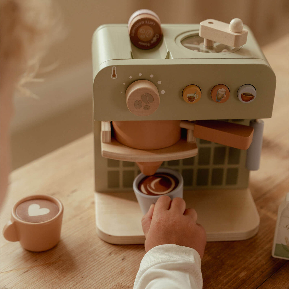 Wooden coffee machine
