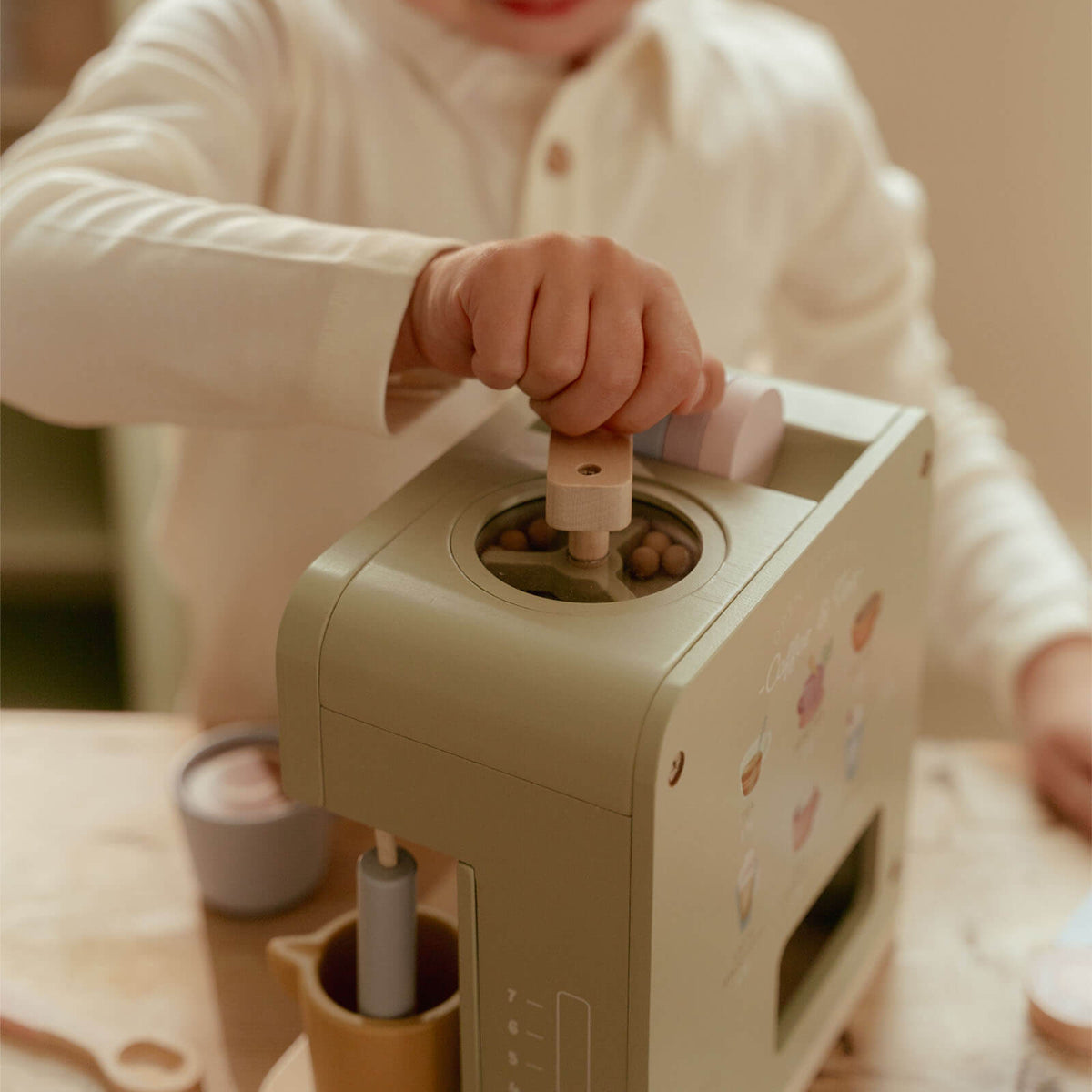 Wooden coffee machine