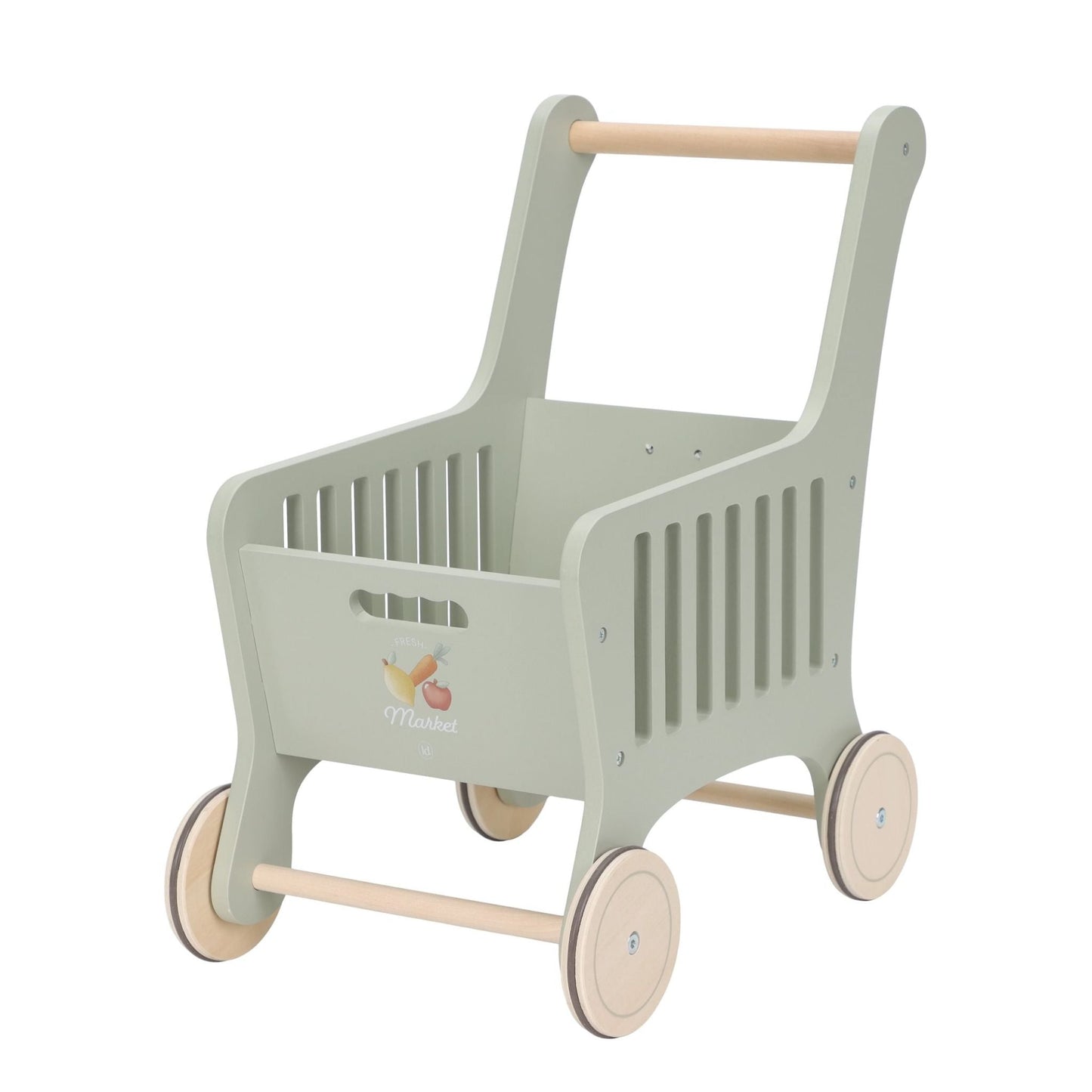 Wooden shopping trolley