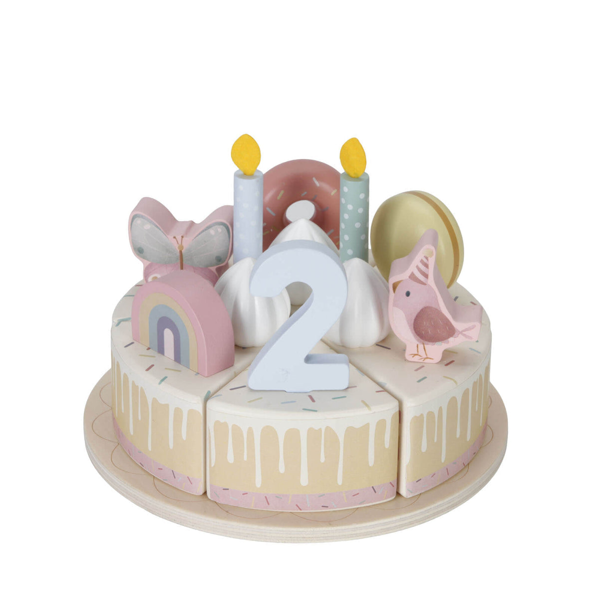 Wooden birthday cake