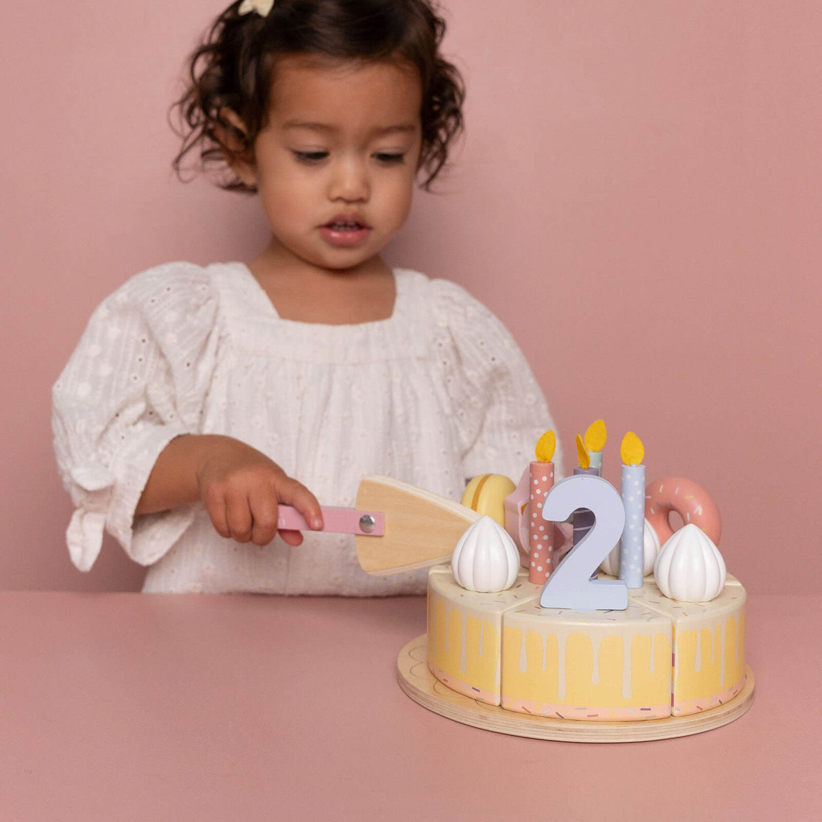 Wooden birthday cake
