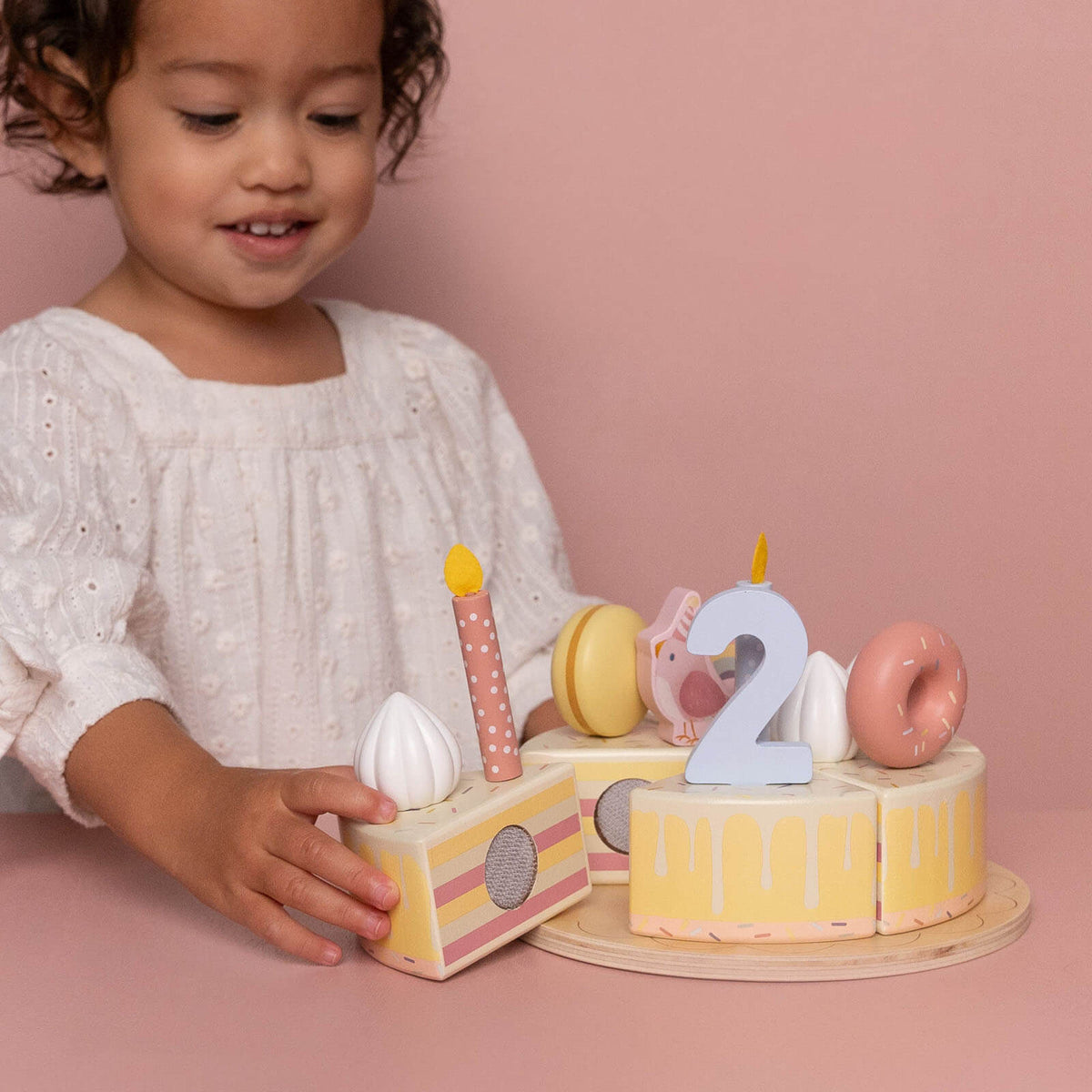 Wooden birthday cake