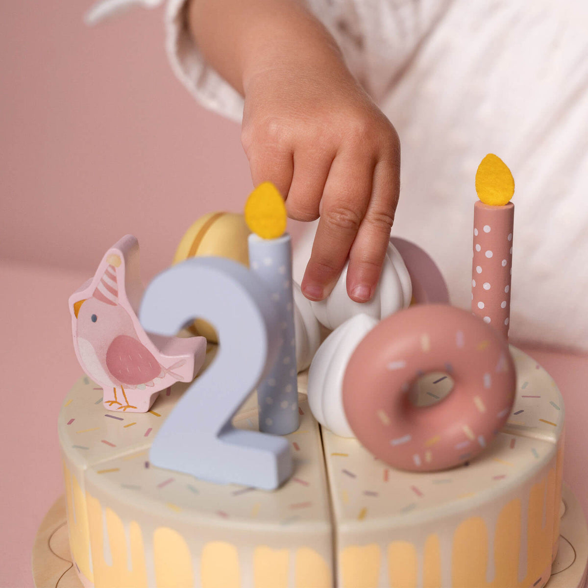 Wooden birthday cake