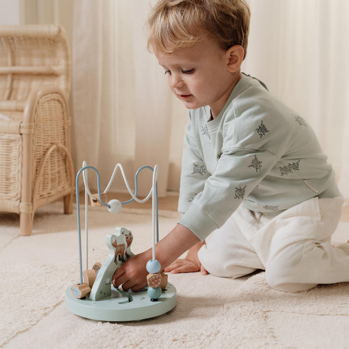Wooden activity spiral - forest friends