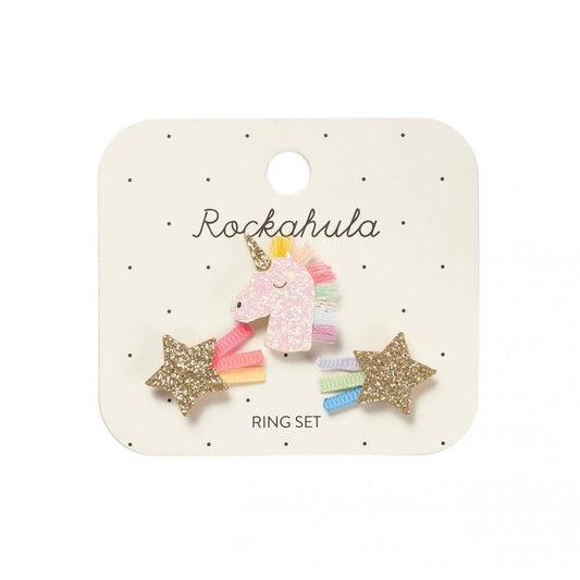 Rainbow Unicorn ring set