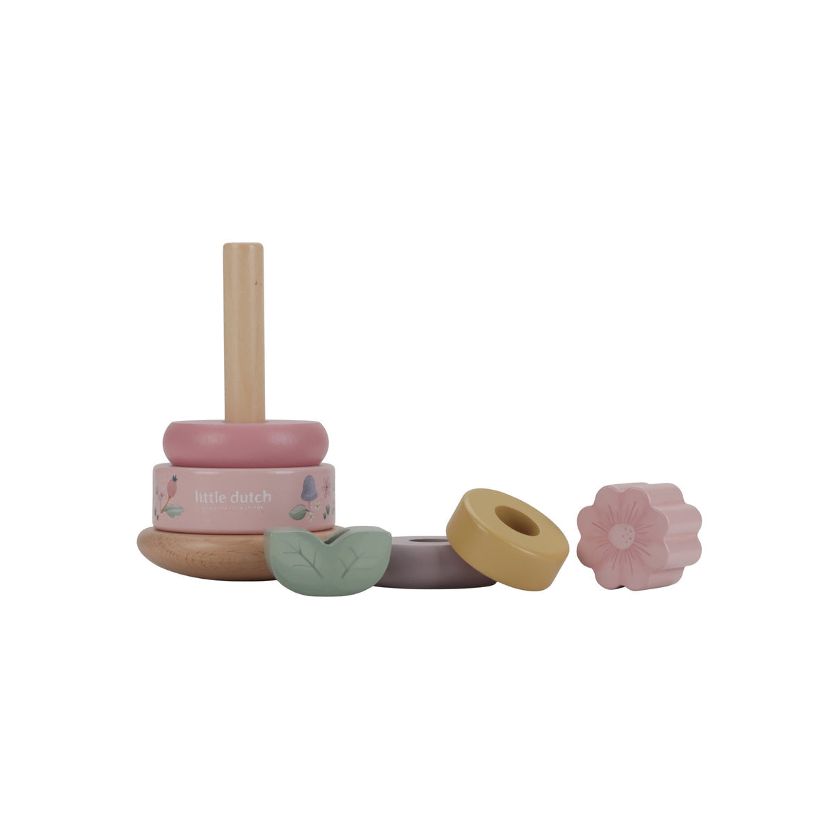 Wooden rocking ring stacker - fairy garden