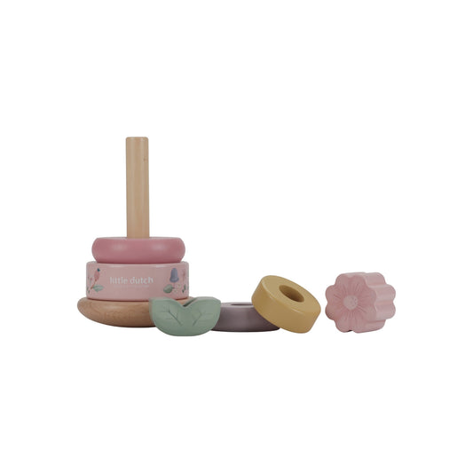 Wooden rocking ring stacker - fairy garden